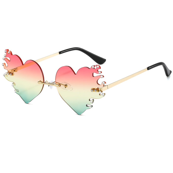 Wholesale Sunglasses Personalized frameless dazzling metal sunglasses Men's high-end glasses