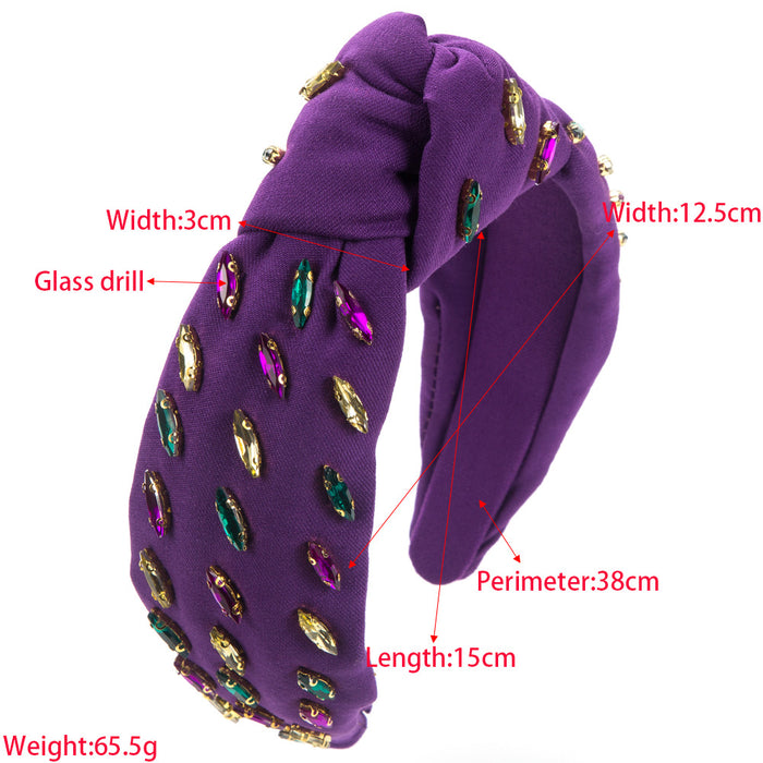 Wholesale Mardi Gras element high crown wide headband