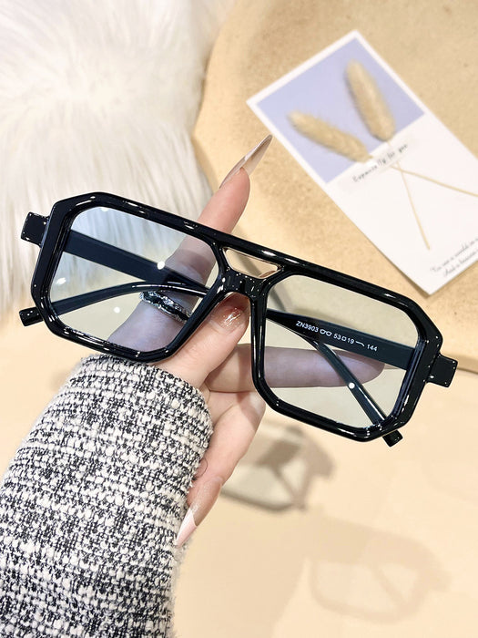 Wholesale New Fashionable Large Box Double Beam Cross border Sunglasses, Retro Art Style Sunglasses