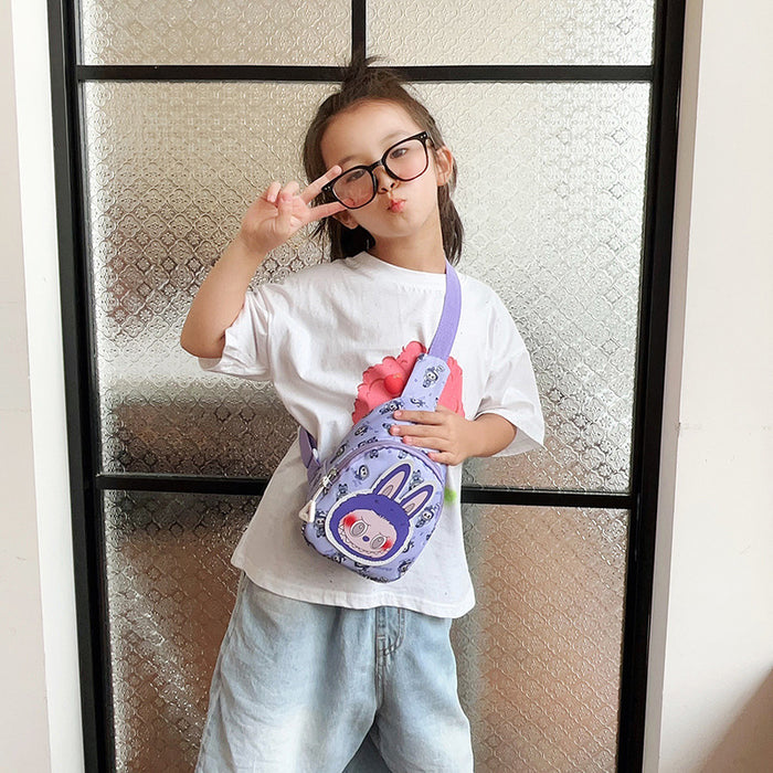 Wholesale Children' s cute cartoon chest bag crossbody bag casual backpack travel small breast bag