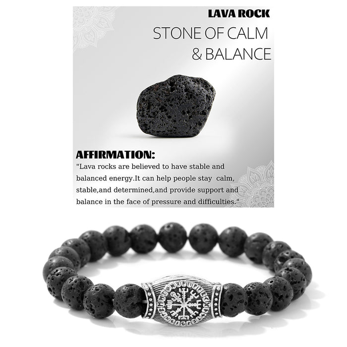 Wholesale Viking symbol bracelet with stone and gemstone bracelet