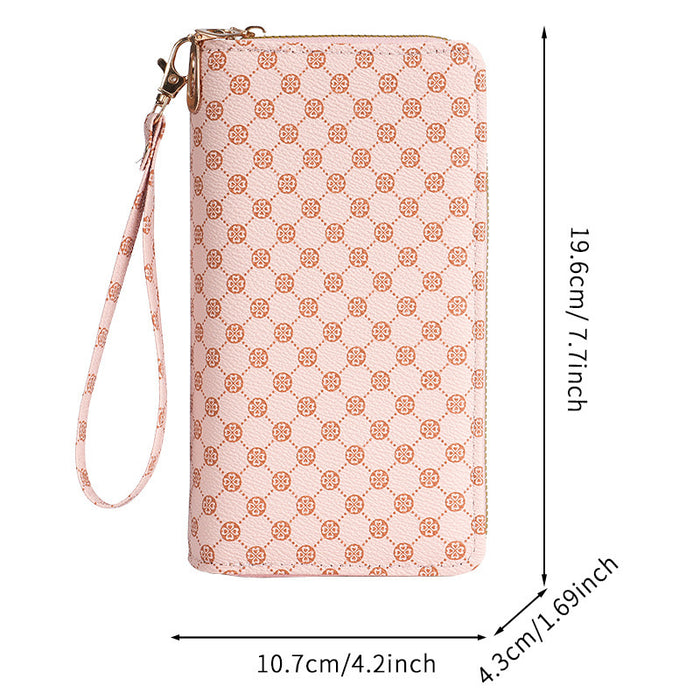 Wholesale Modern Geometric Design Multifunctional Wallet Clutch Bag in Black PVC for Everyday Use and Phone Accessory