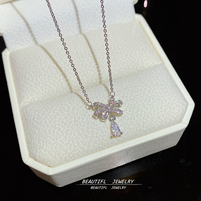Wholesale Full Diamond Bow Necklace for Women choker necklace