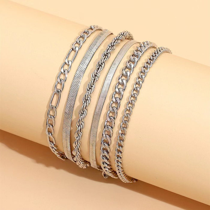 Wholesale Pearl bead multi-layer bracelet, rice bead studded diamond chain, five layer bracelet set