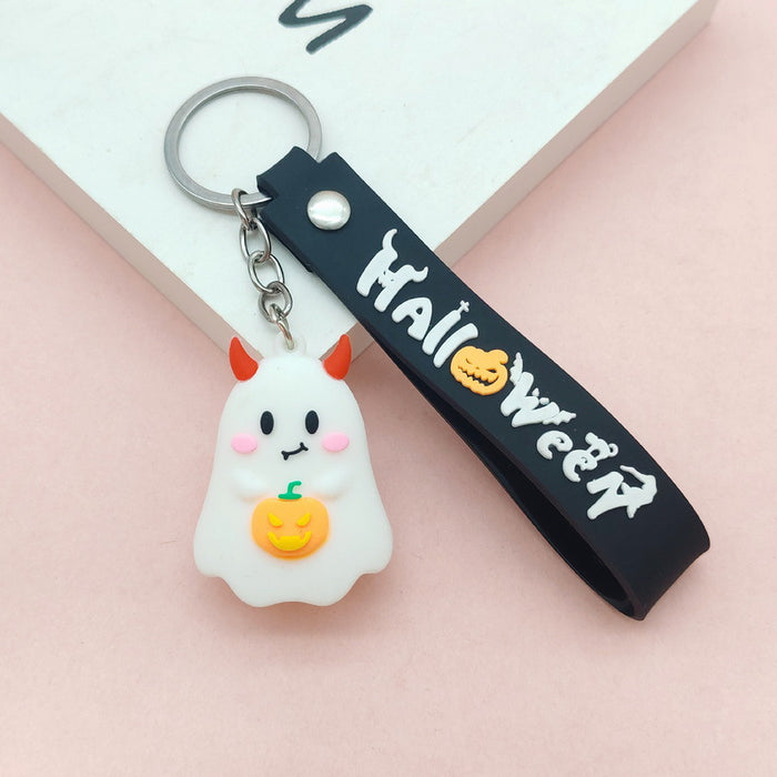 Wholesale Soft Glue Keychain Pendant - Skull Pumpkin Death Cartoon MOQ≥2