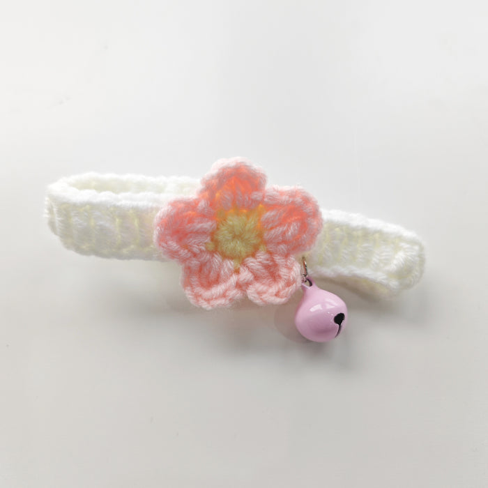Wholesale Cat Collar Flower Bell Cute Bow Tie Dog Scarf Decoration Accessories Wool Crochet