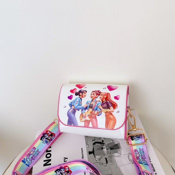 Wholesale Chic Cartoon PU Crossbody Bag for Girls Cute Square Bag with Heart Print Ideal