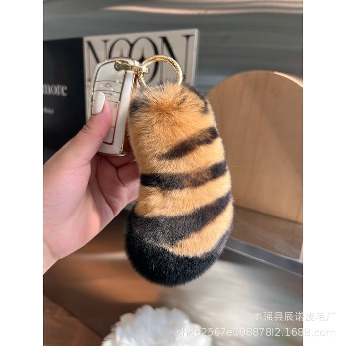 Wholesale Mao car keychain pendant, plush couple gift, niche