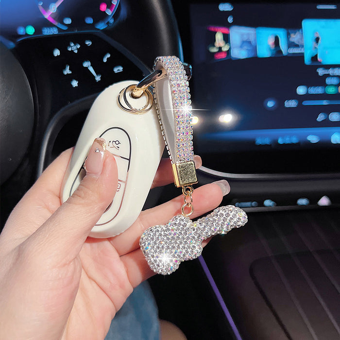 Wholesale Rhinestone Crystal Guitar Keychain Fashion Car Key Ring Pendant