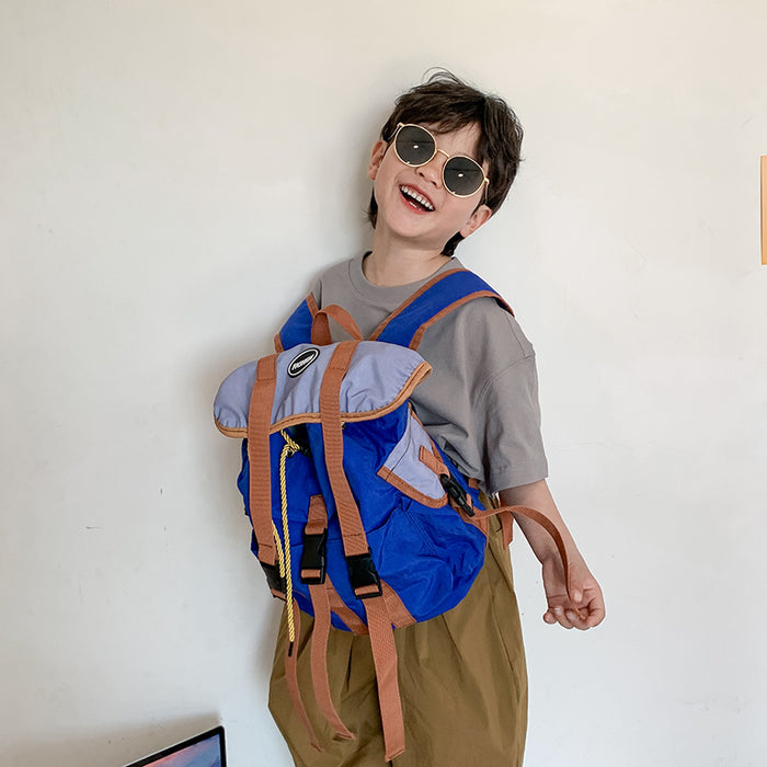 Wholesale Children's lightweight backpack, outdoor canvas bag, minimalist sports style, outdoor