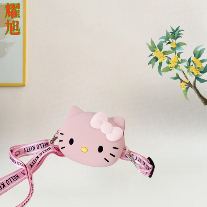 Wholesale Cartoon children's silicone coin purse hanging neck cute