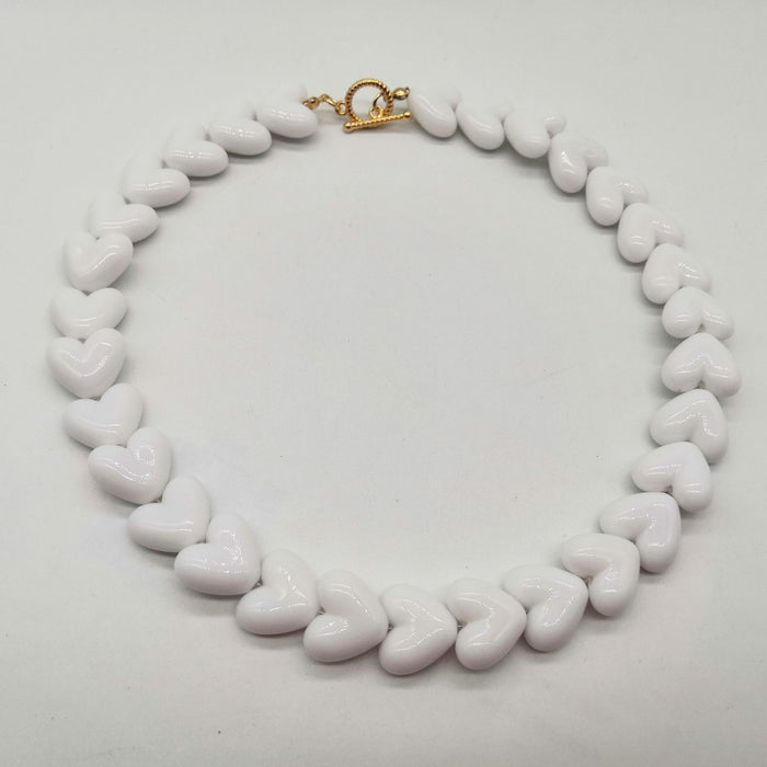 Wholesale Love Candy Macron Acrylic Resin Peach Heart Necklace