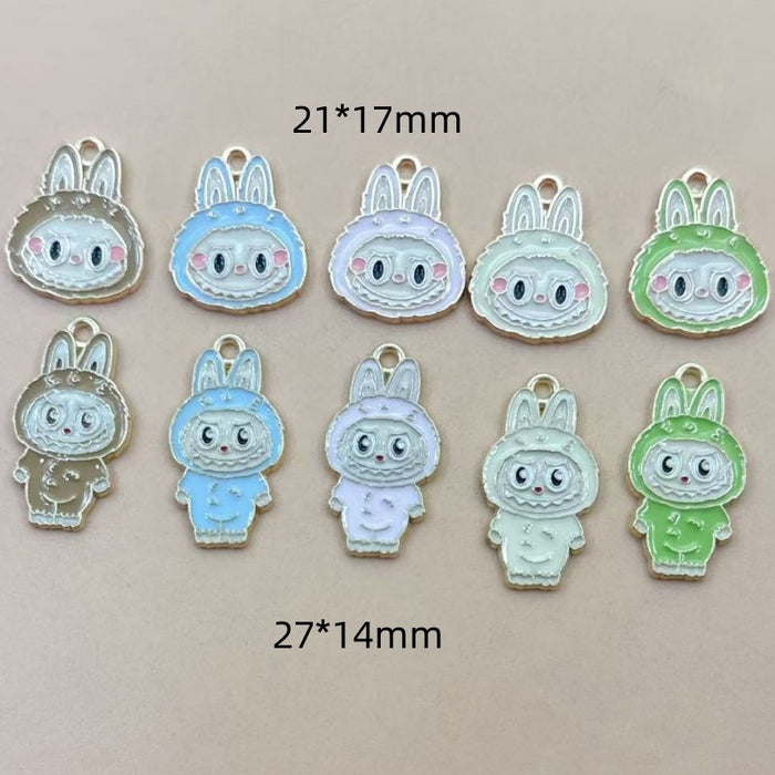 Wholesale 10pcs Anime Alloy Oil Drip DIY Earrings,  Bracelet,  Keychain,  Pendant