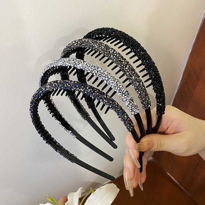 Wholesale artifact diamond hairband headband short hair clip new hairpin