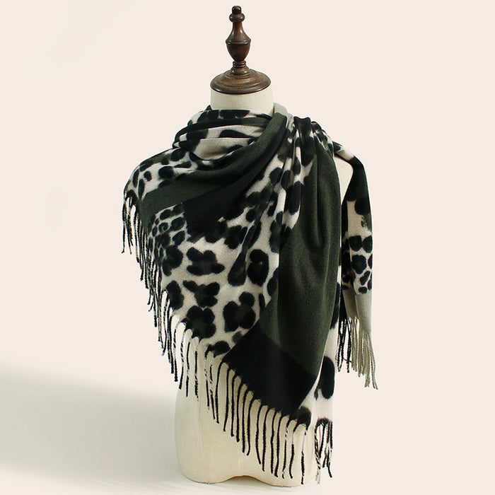Wholesalewinter  leopard print scarf  thickened lengthened cashmere