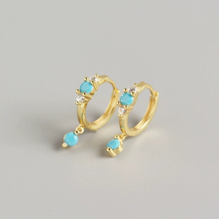 Wholesale Blue turquoise sophisticated and versatile earrings