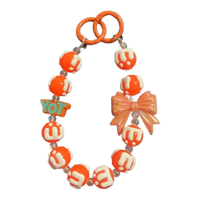 Wholesale Handmade bead painted bow, mobile phone chain pendant, letter bag pendant, hanging decoration