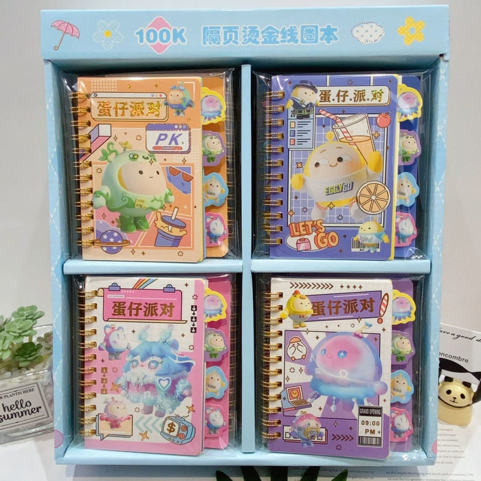 Wholesale Cute cartoon spiral notebook with dividers for students.