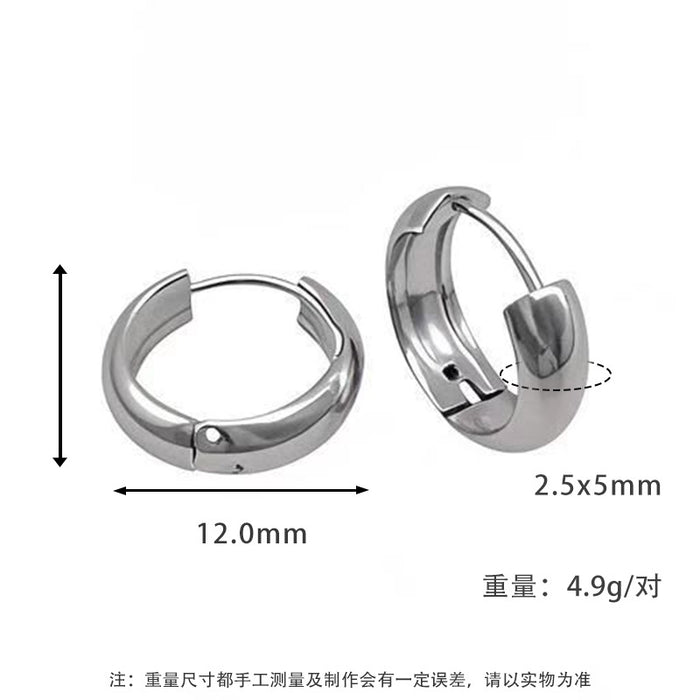 Wholesale Plain ring earrings with a light luxury and high-end feel, non fading titanium steel earrings and jewelry