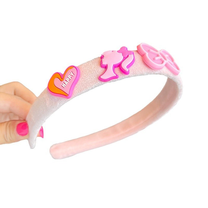 Wholesale Cute plush headband with letter elements for girls