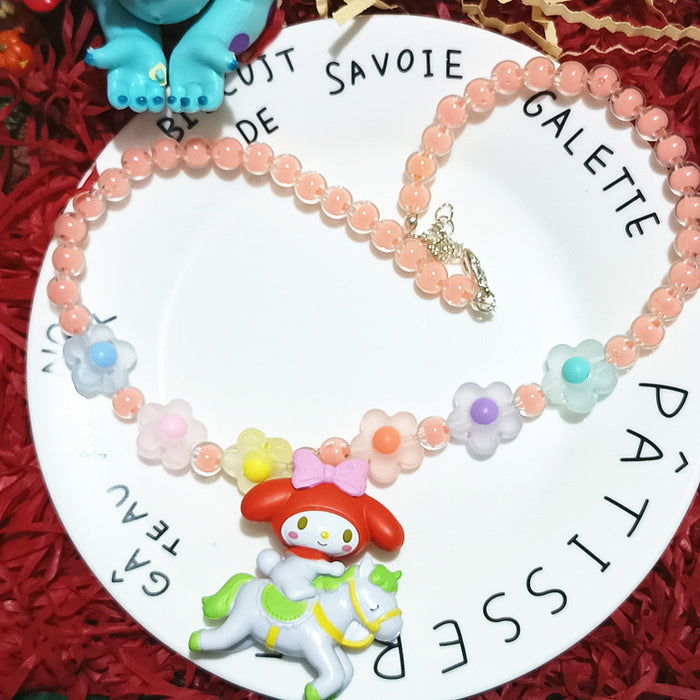 Wholesale Cartoon Necklace Unicorn Children' s Elastic Necklace Student Play Necklace