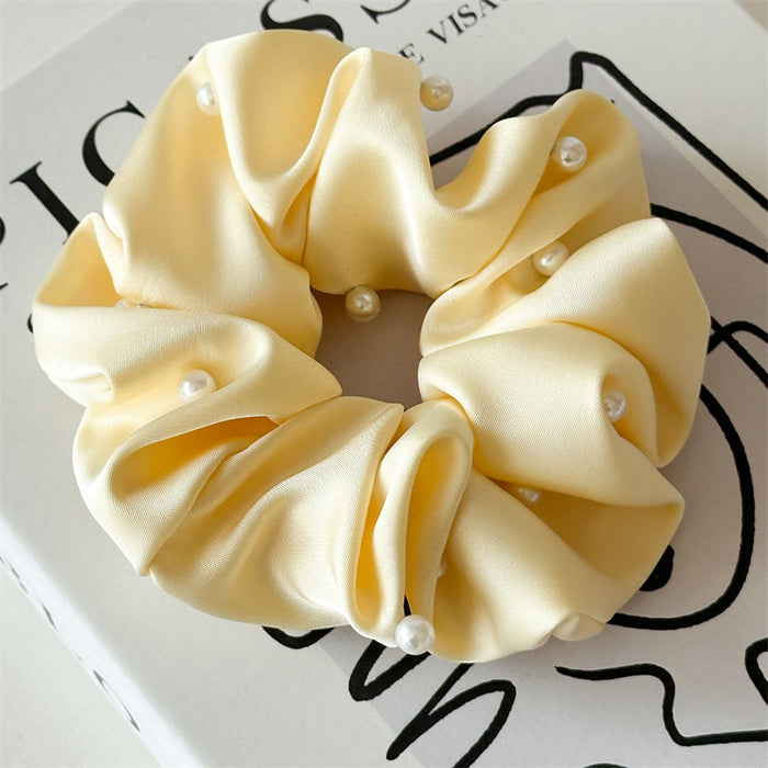 Wholesale hair accessories solid color fabric pearl hair ring headdress
