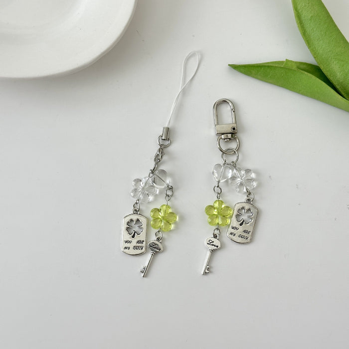 Wholesale Love You Lock Mobile Phone Chain Lanyard Beaded Camera Keychain Bag Pendant