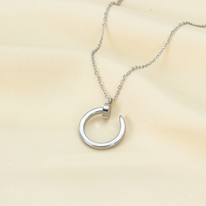 Wholesale Stainless Steel Diamond Nail Necklace JDC-NE-Xiango006