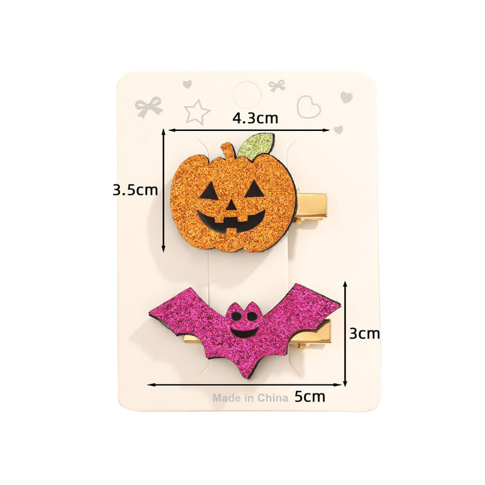 Wholesale Halloween Hair Accessories Pumpkin Ghost Hairpin Party Hairpin Children' s Side Bangs Hair Accessories for Women