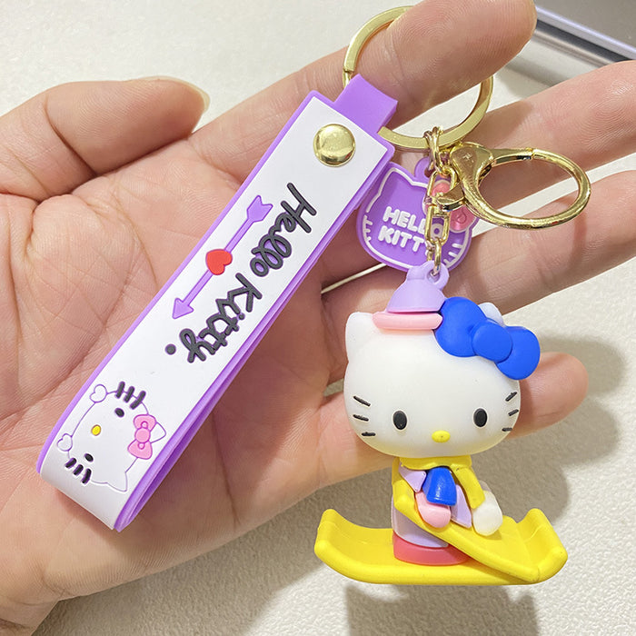 Wholesale Cartoon cat dressing diary keychain cute couple car bag doll pendant