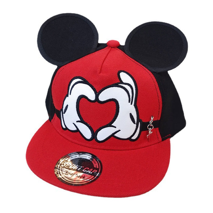 Wholesale Children's embroidered baseball cap with big ears and cute cartoon flat edge hat