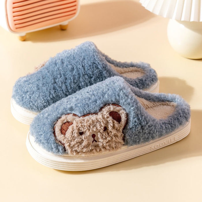 Wholesale Cotton Cute Cartoon Warm Thick Bottom Plush Winter Slippers JDC-SP-Lians002