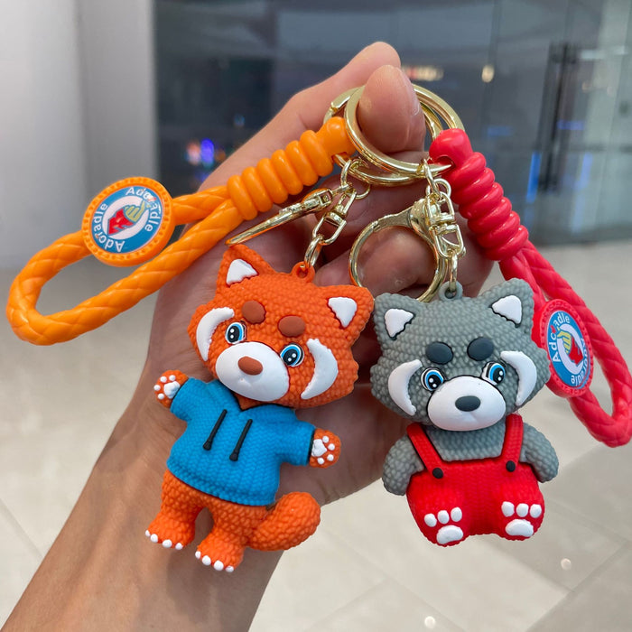 Wholesale Creative cartoon soft rubber cute bear figurine exquisite car keychain backpack pendant small gift