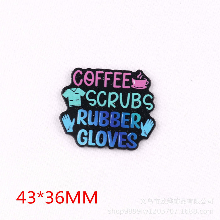 Wholesale Cartoon Letter Acrylic Pin DIY Patch Accessories JDC-FK-OuYie013
