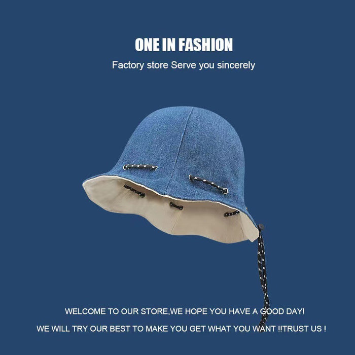 Wholesale Fisherman's hat, personality, temperament, versatile, casual, sun shading, double-sided basin hat, water bucket