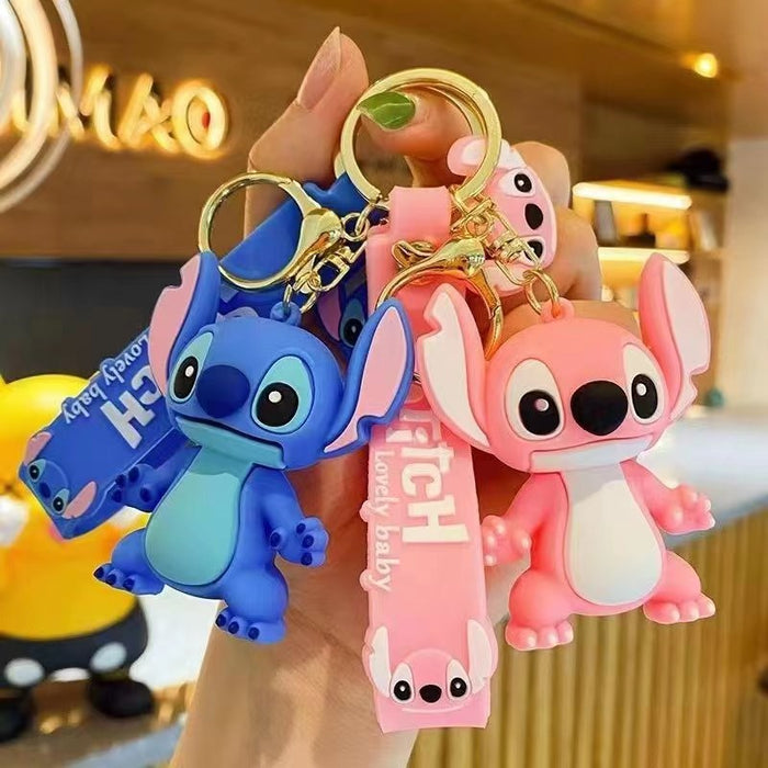 Wholesale cartoon three-dimensional glue stillson key chain pendant cute student schoolbag doll ornaments gift