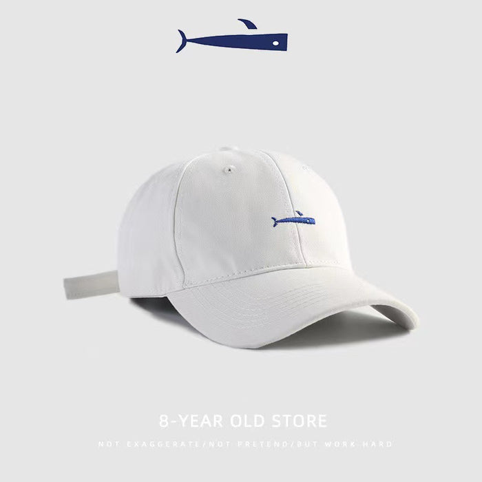 Wholesale Casual Little Fish Embroidered Baseball Hat for Women's Summer Sunshade Fashion Versatile Duck Tongue Hat Thin Sun Hat