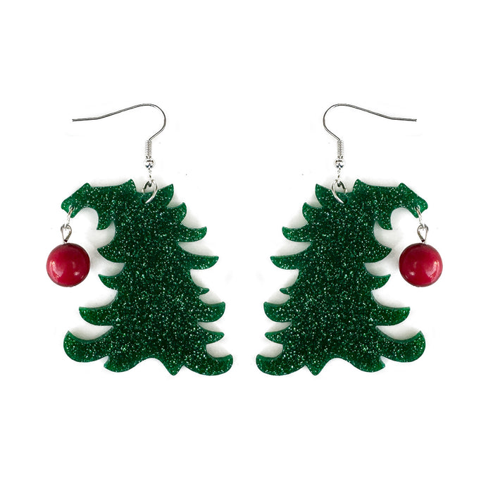 Wholesale Christmas tree acrylic ing earrings Christmas exaggerated holiday jewelry