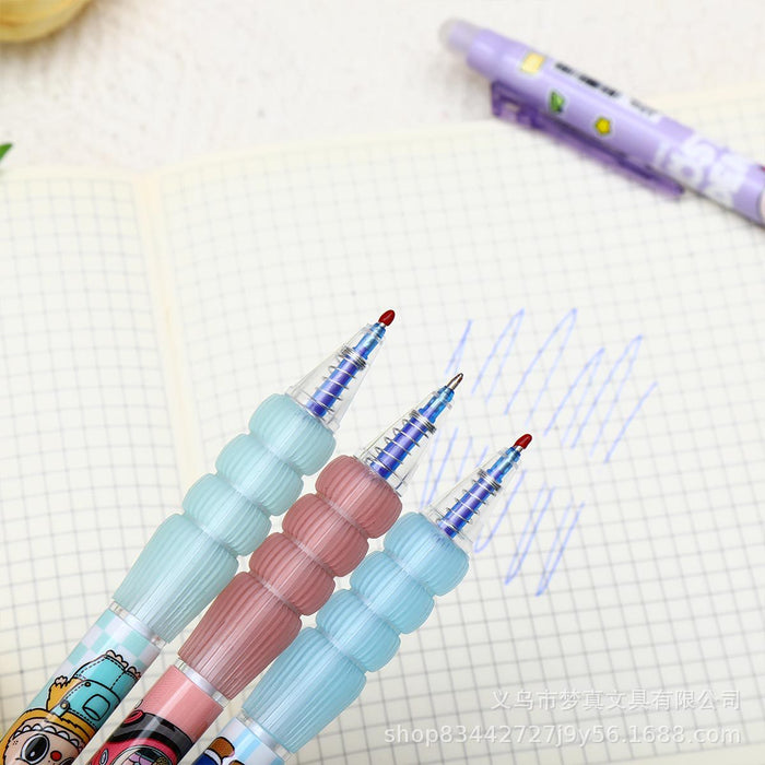 Wholesale 4pcs Erasable pen,  gel pen,  side-press brush pen,  cute cartoon,  student essential pen