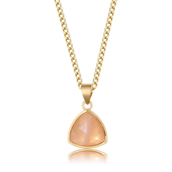 Wholesale Triangular stone pendant necklace