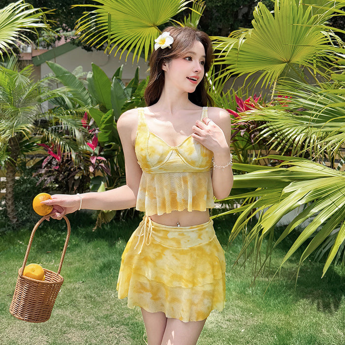 Wholesale Swimsuit Split Four Piece Set Conservative Hoodie Long Sleeves Large Meatballs