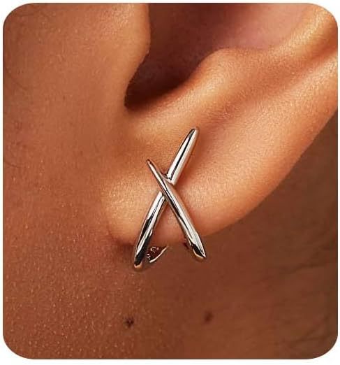 Wholesale Cross Earrings Women's Cubic Stone Gold Geometric Shape Luxury Style