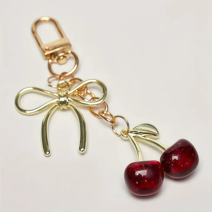 Wholesale Heart Buckle Cherry Keychain Cherry Bag Pendant