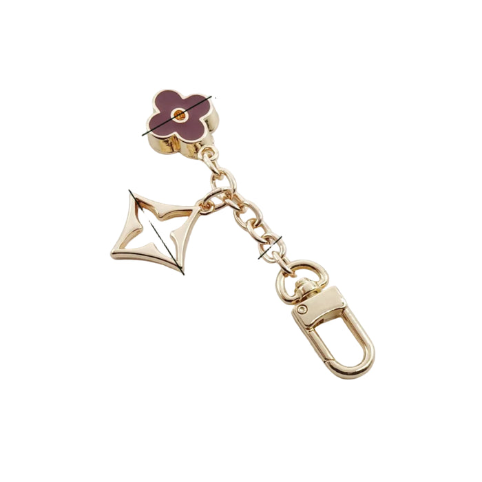 Wholesale Metal four-leaf clover extension chain metal keychain