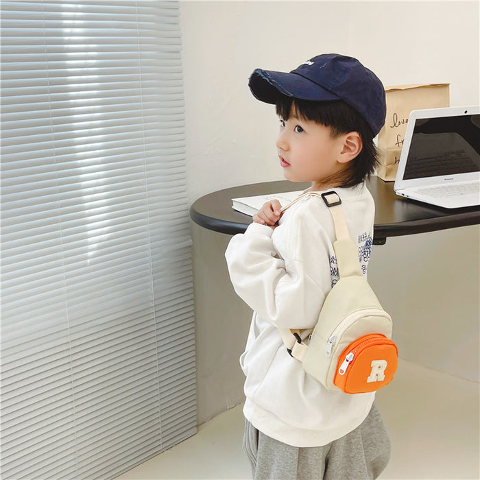 Wholesale Children's bag, letter contrasting chest bag, stylish baby change, nylon crossbody bag
