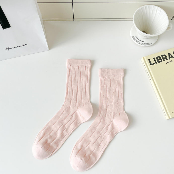 Wholesale Lightweight mesh tube socks, combed cotton antibacterial socks, stacked socks