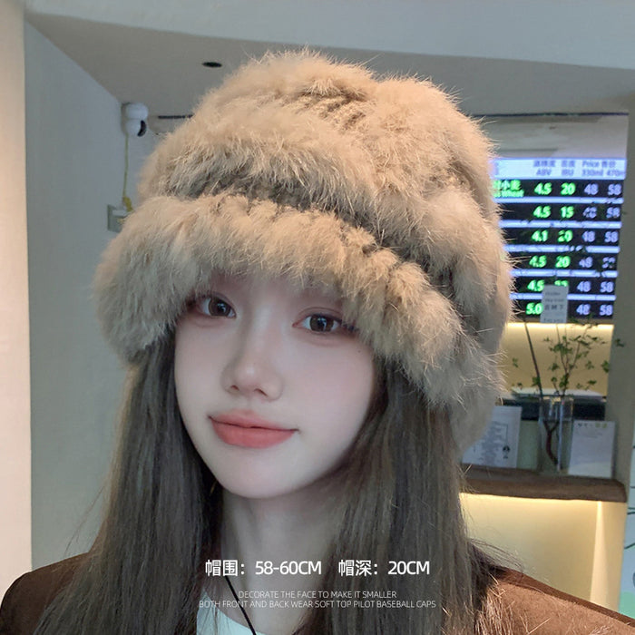 Wholesale Knitted fisherman ear protection, knitted warm woolen hat, plush hat