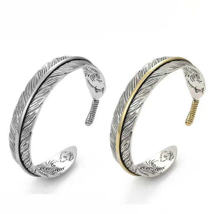 Wholesale Feather Bracelet Opening Men's Fashionable Bracelet Opening Bracelet Jewelry