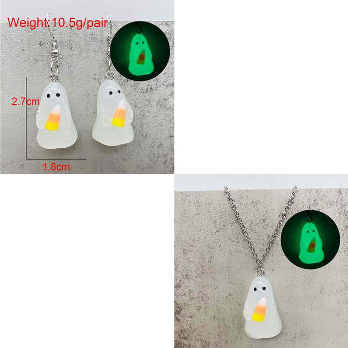 Wholesale  Earrings Luminous Ghost Pumpkin Corn Sugar Pendant Necklace  Jewelry