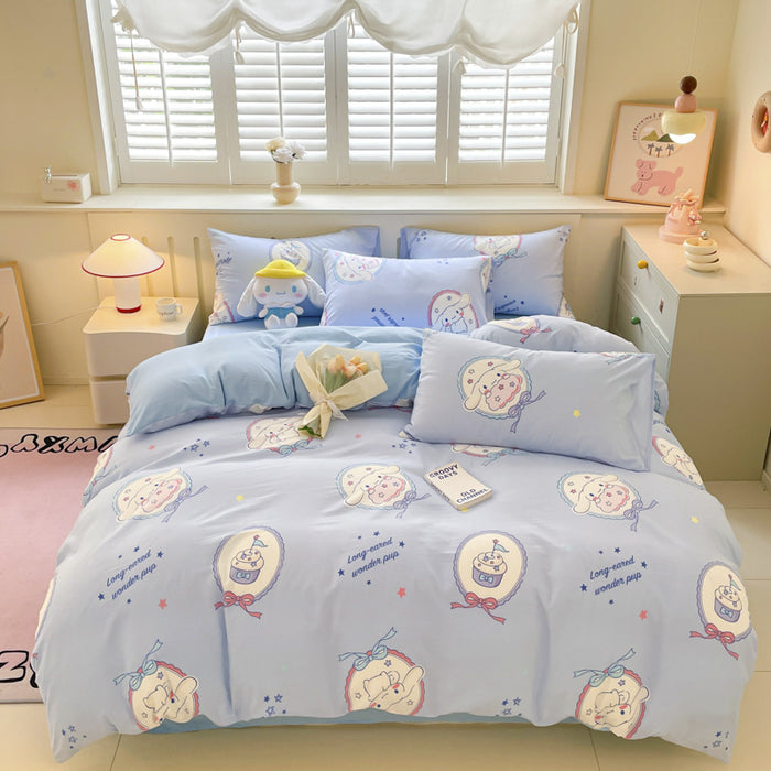 Wholesale A-level Cloud Washed Cotton Cute Cartoon Girl Heart Dormitory Bed Sheets JDC-SEE-AiErMei004